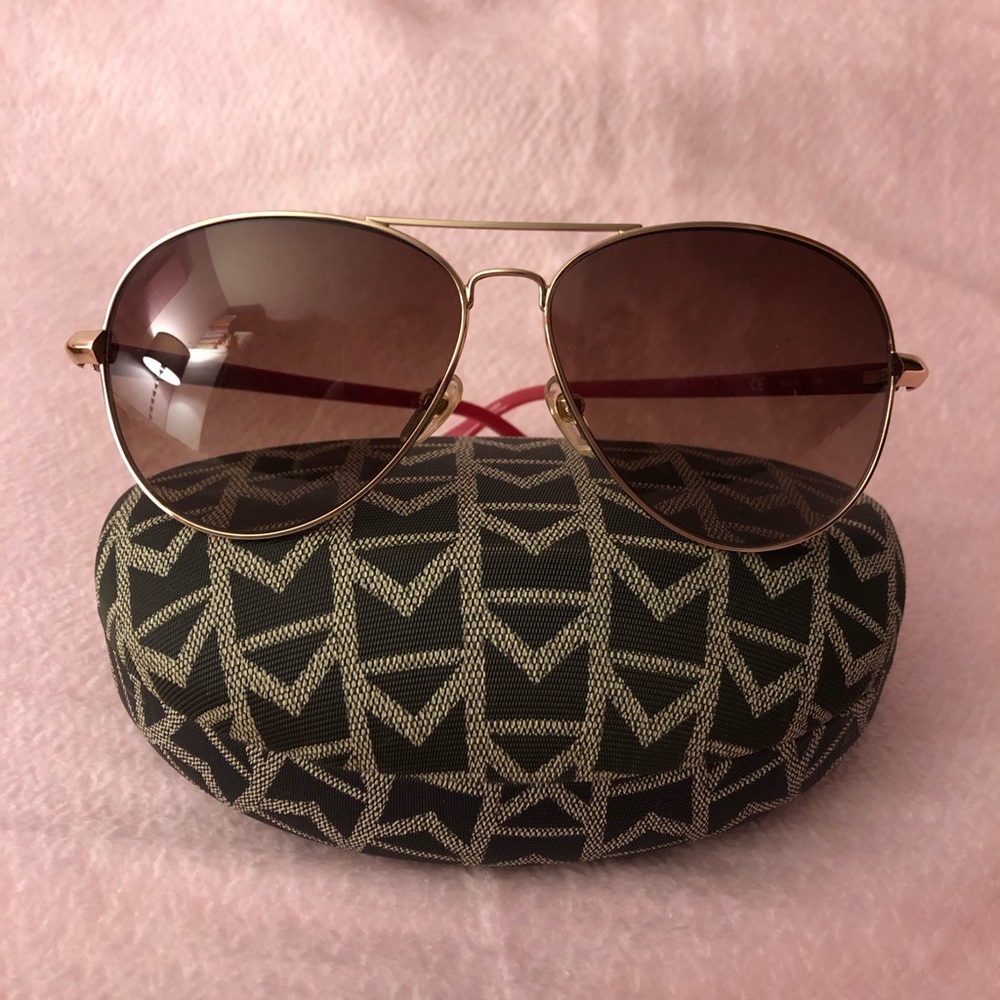 Michael Kors Rose Gold Aviator Sunglasses